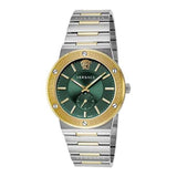 Versace Hellenyium Quartz Green Dial Silver Steel Strap Watch For Men - VEVK00420 Buy Now By Versace
