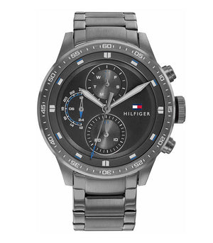 Tommy Hilfiger Trent Chronograph Grey Dial Grey Steel Strap Watch For Men - 1791806 Buy Now By Tommy Hilfiger
