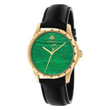 Gucci Le Marche Des Merveilles Quartz Green Dial Black Leather Strap Watch For Women - YA126463 Buy Now By Gucci