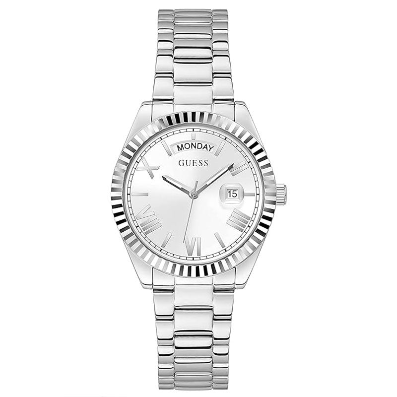Guess Luna Silver Dial Silver Steel Strap Watch for Women - GW0308L1 Buy Now By Guess