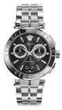 Versace Aion Chronograph Black Dial Silver Steel Strap Watch for Men - VBR080017 Buy Now By Versace