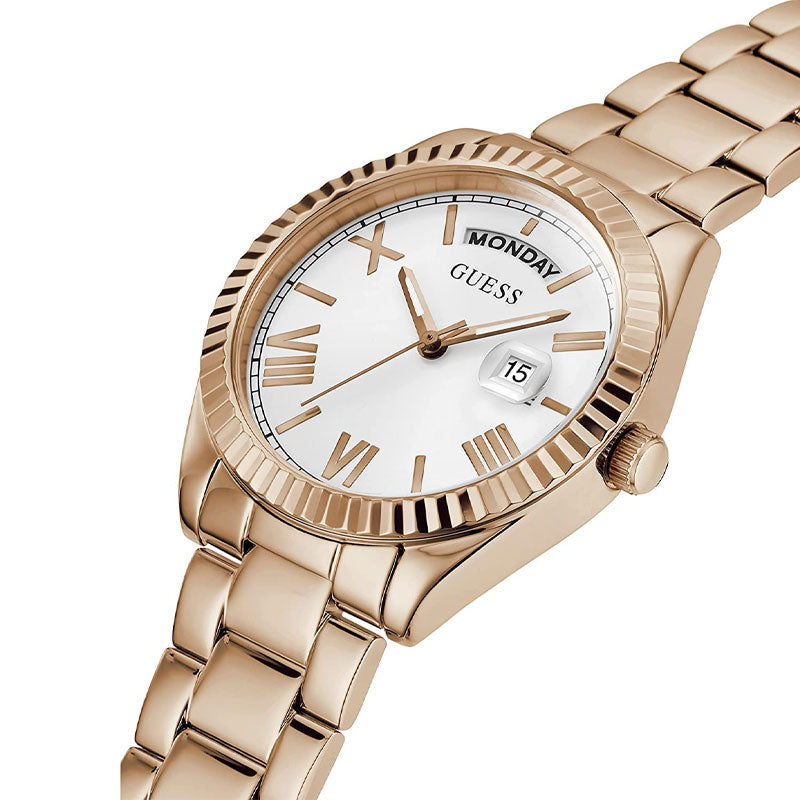Guess Luna White Dial Rose Gold Steel Strap Watch for Women - GW0308L3 Buy Now By Guess