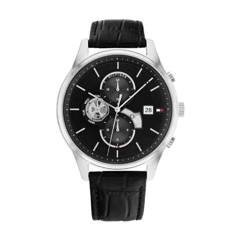 Tommy Hilfiger Weston Chronograph Black Dial Black Leather Strap Watch For Men - 1710502 Buy Now By Tommy Hilfiger