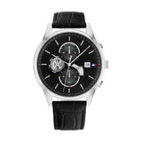 Tommy Hilfiger Weston Chronograph Black Dial Black Leather Strap Watch For Men - 1710502 Buy Now By Tommy Hilfiger