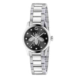 Gucci G Timeless Quartz Diamonds Black Dial Silver Steel Strap Watch For Women - YA1265024 Buy Now By Gucci