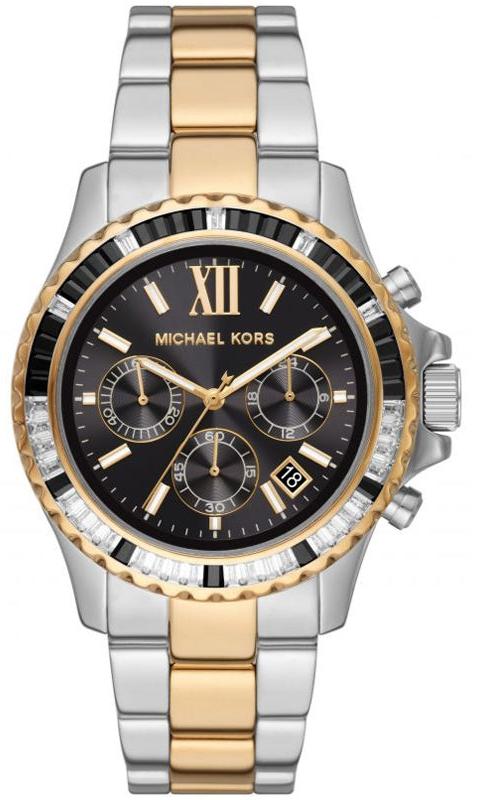 Michael Kors Everest Chronograph Black Dial Two Tone Steel Strap Watch For Women - MK7209 Buy Now By Michael Kors