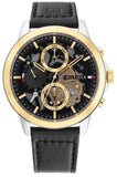 Tommy Hilfiger Henry Chronograph Black Dial Black Leather Strap Watch For Men - 1710474 Buy Now By Tommy Hilfiger