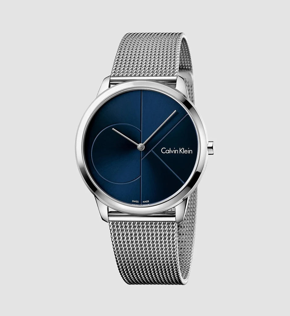 Calvin Klein Minimal Blue Dial Silver Mesh Bracelet Watch for Men - K3M2112N Buy Now By Calvin Klein