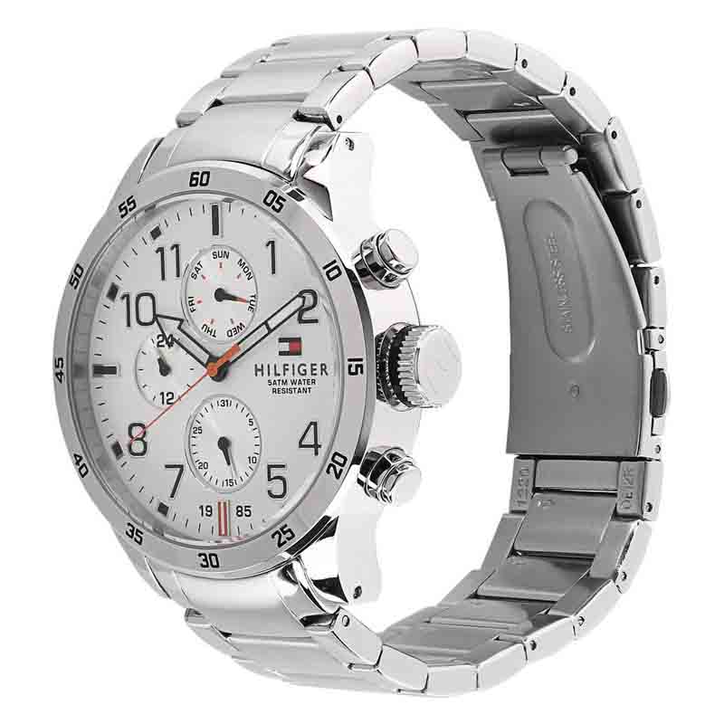 Tommy Hilfiger Trent Multifunction White Dial Silver Steel Strap Watch for Men - 1791140 Buy Now By Tommy Hilfiger