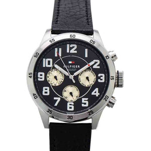 Tommy Hilfiger Sport Chronograph Black Dial Black Leather Strap Watch for Men - 1791050 Buy Now By Tommy Hilfiger