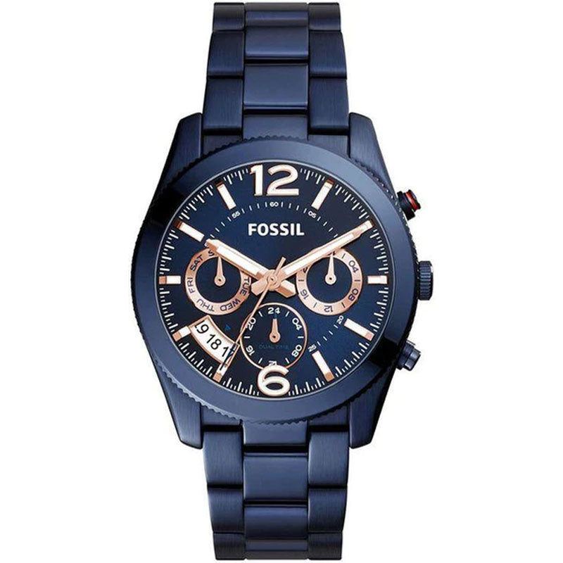 Fossil Perfect Boyfriend Multifunction Blue Dial Blue Steel Strap Watch for Women - ES4093 Buy Now By Fossil