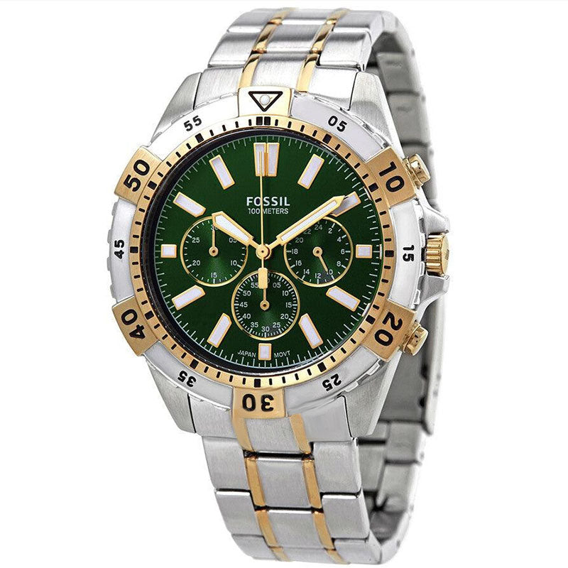 Fossil Garrett Chronograph Green Dial Two Tone Steel Strap Watch for Men - FS5622 Buy Now By Fossil