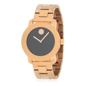 Movado Bold Black Dial Rose Gold Steel Strap Watch for Women - 3600463 Buy Now By Movado