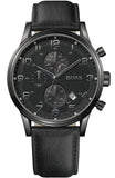 Hugo Boss Blackout Chronograph Black Dial Black Leather Strap Watch For Men - HB1512567 Buy Now By Hugo Boss