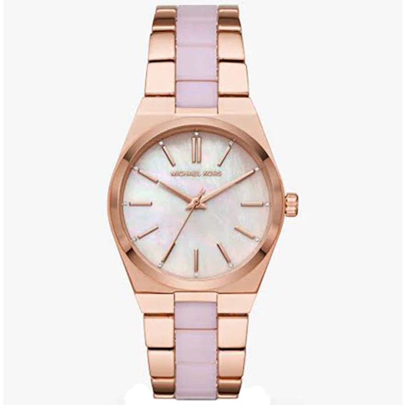 Michael Kors Channing Quartz Mother of Pearl Pink Dial Two Tone Steel Strap Watch For Women - MK6652 Buy Now By Michael Kors