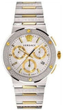 Versace Greca Chronograph White Dial Two Tone Steel Strap Watch For Men - VEZ900321 Buy Now By Versace