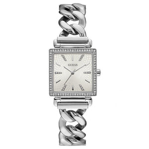 Guess Vanity Diamonds White Dial Silver Steel Strap Watch for Women - W1030L1 Buy Now By Guess