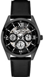 Guess Analog Quartz Black Dial Black Leather Strap Watch For Men - GW0389G4 Buy Now By Guess