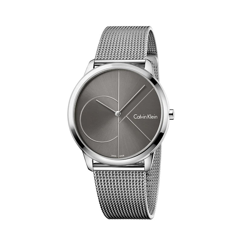 Calvin Klein Minimal Black Dial Silver Mesh Bracelet Watch for Men - K3M21123 Buy Now By Calvin Klein