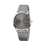 Calvin Klein Minimal Black Dial Silver Mesh Bracelet Watch for Men - K3M21123 Buy Now By Calvin Klein
