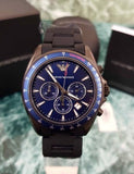 Emporio Armani Sigma Chronograph Blue Dial Black Silicone Strap Watch For Men - AR6121 Buy Now By Emporio Armani