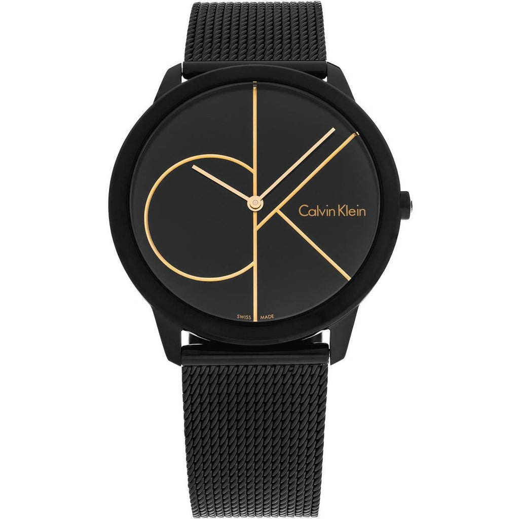 Calvin Klein Minimal Black Dial Black Mesh Bracelet Watch for Men - K3M214X1 Buy Now By Calvin Klein
