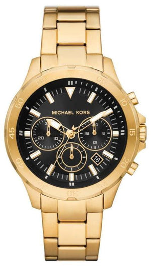Michael Kors Greyson Chronograph Black Dial Gold Steel Strap Watch For Men - MK9108 Buy Now By Michael Kors