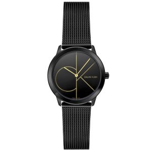 Calvin Klein Minimal Black Dial Black Mesh Bracelet Watch for Men - K3M214X1 Buy Now By Calvin Klein