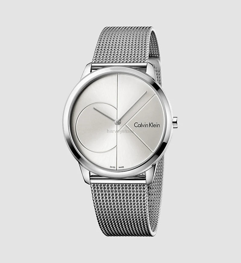 Calvin Klein Minimal Silver Dial Silver Mesh Bracelet Watch for Men - K3M2112Z Buy Now By Calvin Klein