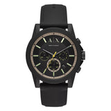 Armani Exchange Outerbanks Chronograph Black Dial Black Silicone Strap Watch For Men - AX1343 Buy Now By Armani Exchange