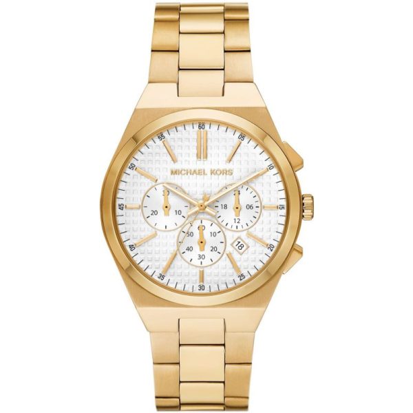 Michael Kors Lennox Chronograph White Dial Gold Steel Strap Watch For Men - MK9120 Buy Now By Michael Kors