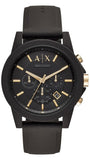 Armani Exchange Outerbanks Chronograph Black Dial Black Steel Strap Watch For Men - AX7105 Buy Now By Armani Exchange