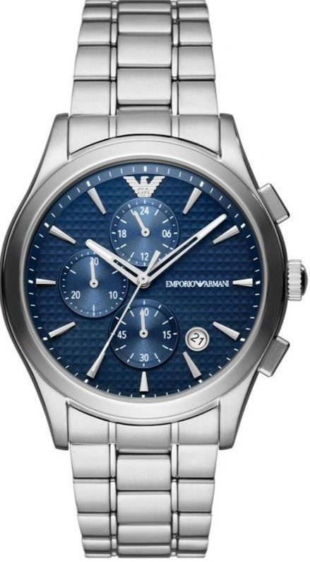 Emporio Armani Chronograph Blue Dial Silver Steel Strap Watch For Men - AR11528 Buy Now By Emporio Armani