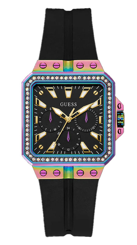 Guess Libra Black Dial Black Silicone Strap Watch For Women - GW0618L3 Buy Now By Guess