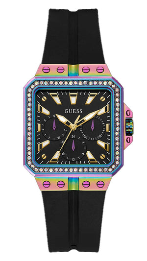 Guess Libra Black Dial Black Silicone Strap Watch For Women - GW0618L3 Buy Now By Guess