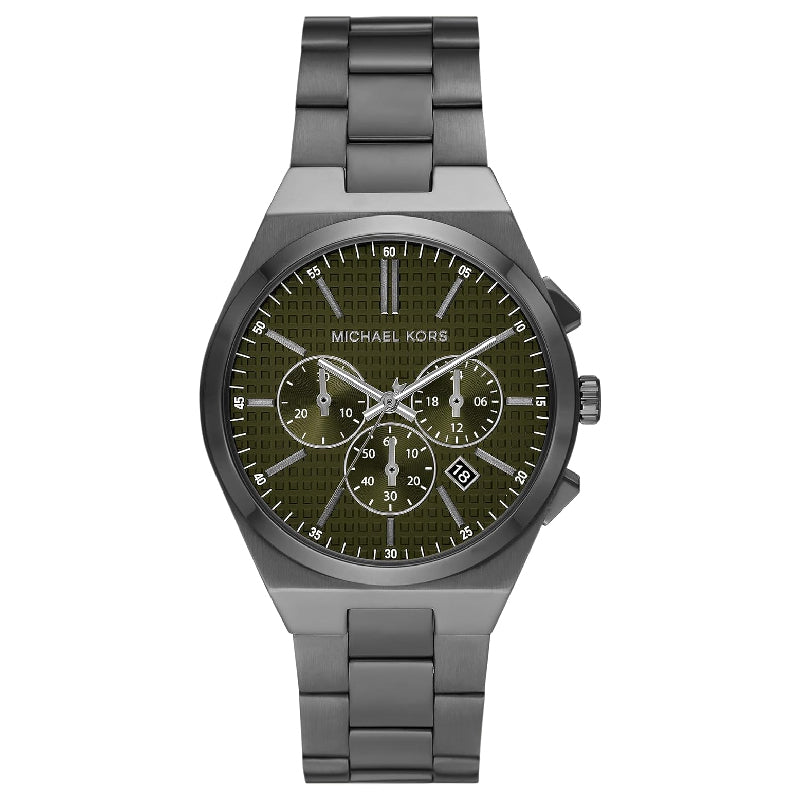 Michael Kors Lennox Chronograph Black Dial Grey Steel Strap Watch For Men - MK9118 Buy Now By Michael Kors