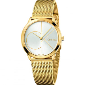 Calvin Klein Minimal Silver Dial Gold Mesh Bracelet Watch for Women - K3M22526 Buy Now By Calvin Klein