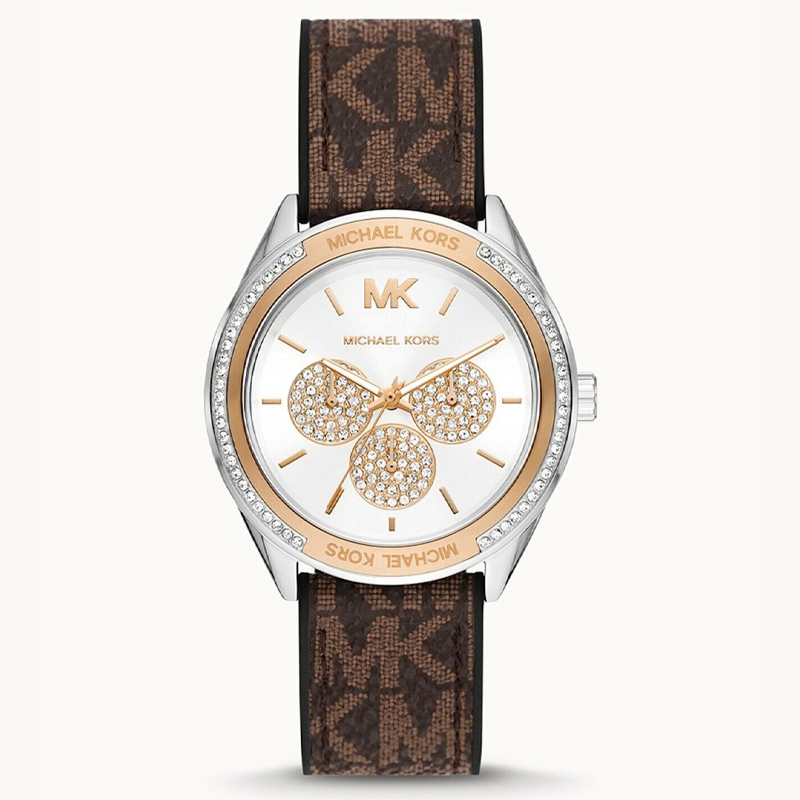Michael Kors Jessa Multifunction Silver Dial Brown Leather Strap Watch For Women - MK7205 Buy Now By Michael Kors
