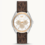Michael Kors Jessa Multifunction Silver Dial Brown Leather Strap Watch For Women - MK7205 Buy Now By Michael Kors