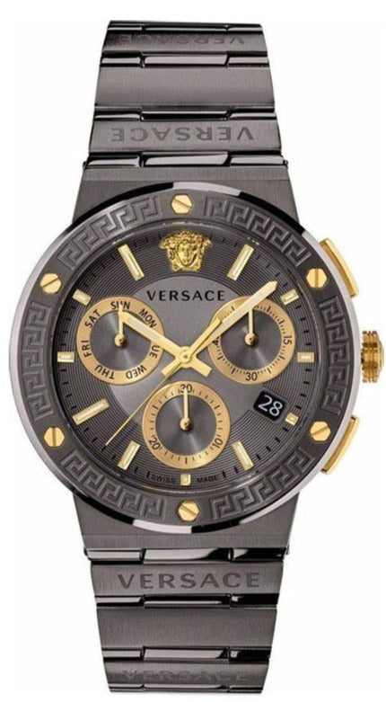Versace Greca Icon Quartz Black Dial Black Steel Strap Watch For Men - VEZ900521 Buy Now By Versace