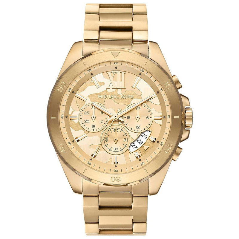 Michael Kors Brecken Chronograph Gold Dial Gold Steel Strap Watch For Men - MK8934 Buy Now By Michael Kors
