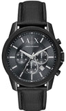 Armani Exchange Banks Chronograph Black Dial Black Leather Strap Watch For Men - AX1724 Buy Now By Armani Exchange