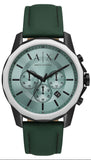 Armani Exchange Banks Chronograph Green Dial Green Leather Strap Watch For Men - AX1725 Buy Now By Armani Exchange