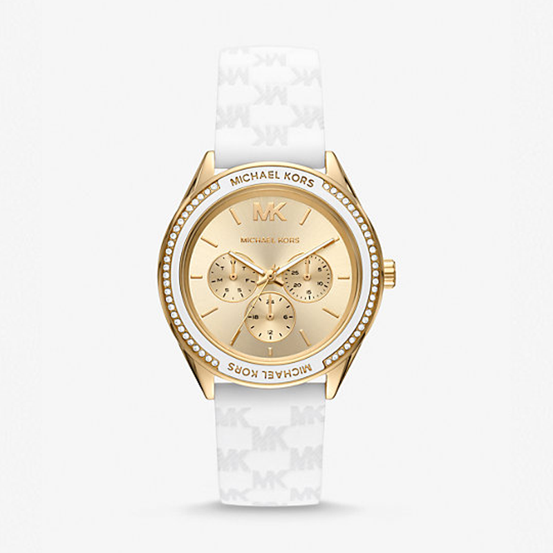 Michael Kors Jessa Quartz Gold Dial White Silicone Strap Watch For Women - MK7267 Buy Now By Michael Kors