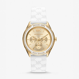 Michael Kors Jessa Quartz Gold Dial White Silicone Strap Watch For Women - MK7267 Buy Now By Michael Kors
