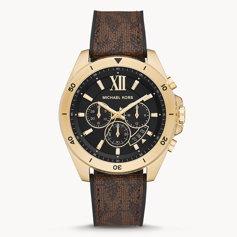 Michael Kors Brecken Chronograph Black Dial Brown Leather Strap Watch For Men - MK8849 Buy Now By Michael Kors