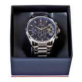 Tommy Hilfiger Baker Quartz Blue Dial Silver Steel Strap Watch For Men - 1710448 Buy Now By Tommy Hilfiger