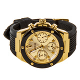 Guess Athena Gold Dial Black Rubber Strap Watch For Women - GW0030L2 Buy Now By Guess