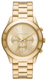 Michael Kors Slim Runway Chronograph Gold Dial Gold Steel Strap Watch For Men - MK8909 Buy Now By Michael Kors