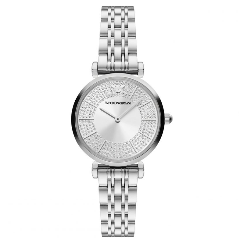 Emporio Armani Gianni T-Bar Quartz Silver Dial Silver Steel Strap Watch For Women - AR11445 Buy Now By Emporio Armani
